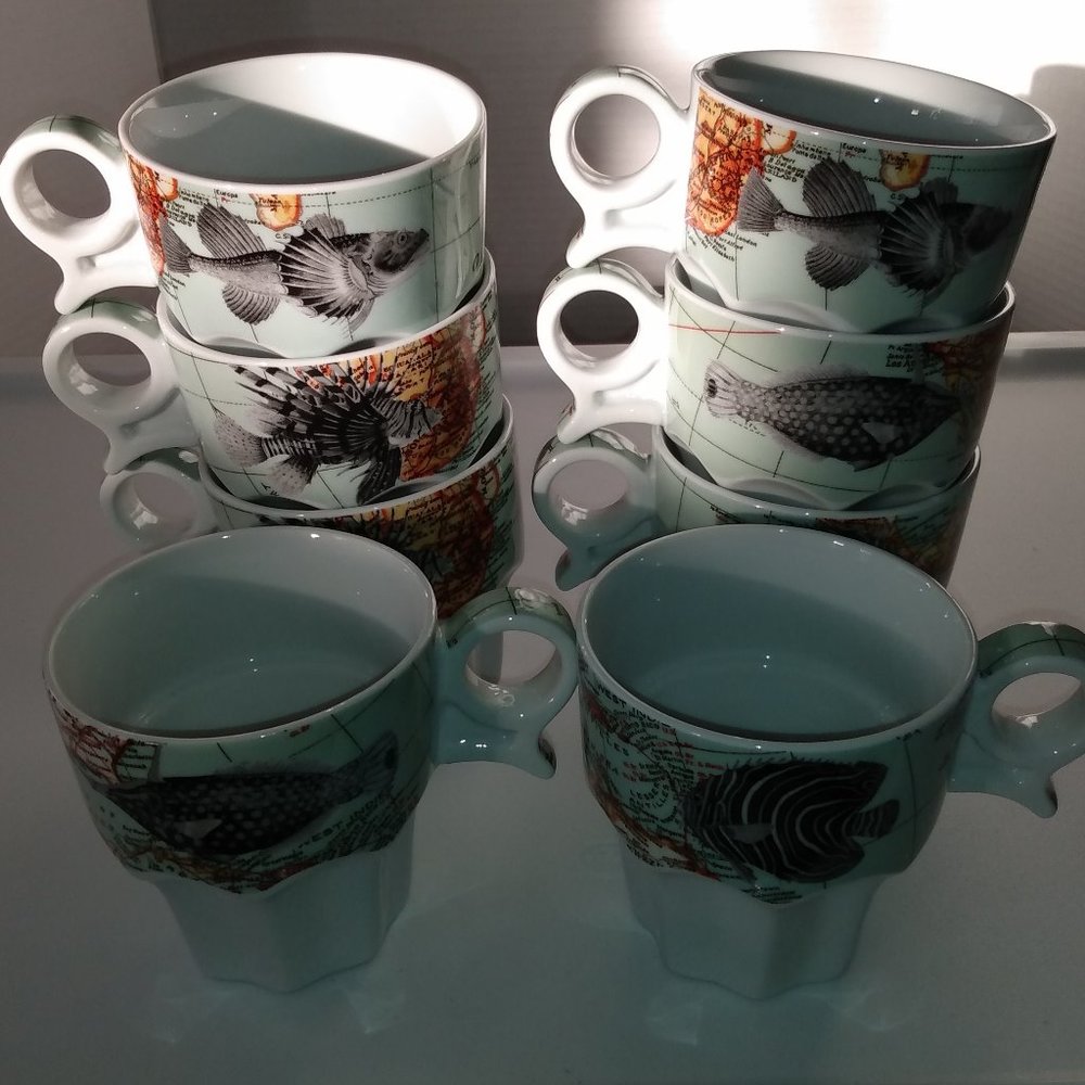LENOX OCEAN TRAVEL 8 PICE MUG SET